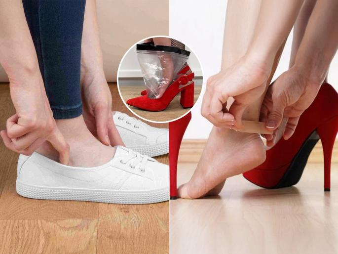 Hack to Loosen up your Tight shoes Slightly How to Stretch Shoes That Are Too Tight Quickly & Effective Tip If your shoes are too tight, you'll love this amazing trick | चपला- बूट पायांत अगदी घट्ट झालेत? पाहा 'ही' भन्नाट ट्रिक - चपला होतील सैल- चावणार नाहीत...