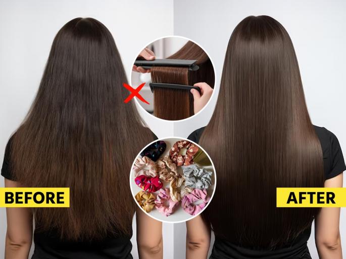 100 percent natural trick for hair straightening, how to do hair straightening without using hair straightener or any other heating tool | १ पैसाही खर्च न करता केस स्ट्रेट करा! हेअर स्ट्रेटनर, इस्त्रीचीही गरज नाही, बघा ट्रिक