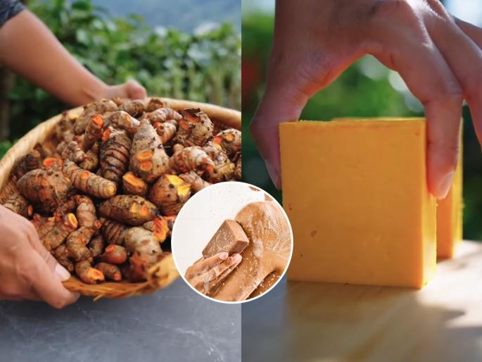 chemical free herbal soap turmeric Home skin care tips Homemade soap remedies dry and oily acne problem | फेसवॉश-केमिकल्सची सुट्टी! हळदीचा साबण करा घरीच, टॅनिंग-मुरुमे गायब- त्वचा चमकेल
