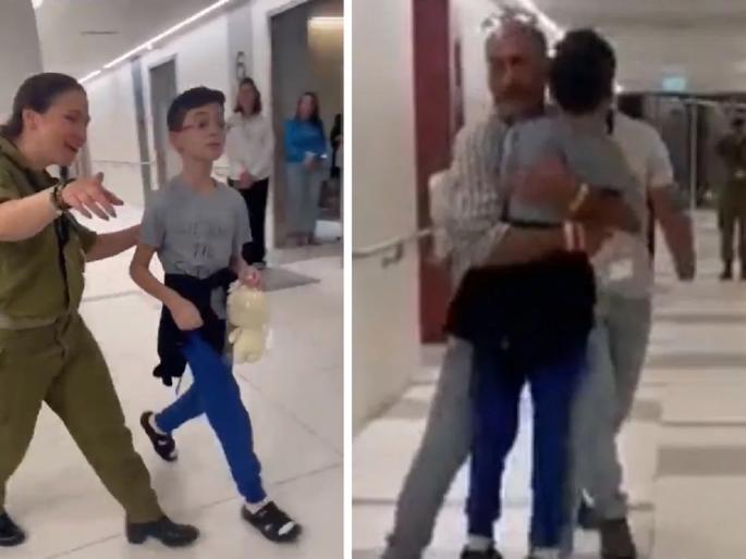 Israel-Hamas War: escaped from Hamas; hugged his father after release, video went viral | हमासच्या तावडीतून सुटला; बापाला पाहताच घट्ट मिठी मारली, व्हिडिओ व्हायरल... Israel-Hamas War: escaped from Hamas; hugged his father after release, video went viral | हमासच्या तावडीतून सुटला; बापाला पाहताच घट्ट मिठी मारली, व्हिडिओ व्हायरल...