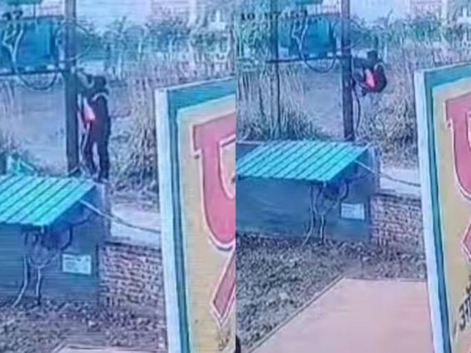hapur lineman cut of electricity of petrol pump when he was refused to give petrol without helmet | लाईनमनचा कारनामा! हेल्मेटशिवाय पेट्रोल देण्यास नकार मिळताच विजेच्या खांबावर चढला अन्... hapur lineman cut of electricity of petrol pump when he was refused to give petrol without helmet | लाईनमनचा कारनामा! हेल्मेटशिवाय पेट्रोल देण्यास नकार मिळताच विजेच्या खांबावर चढला अन्...
