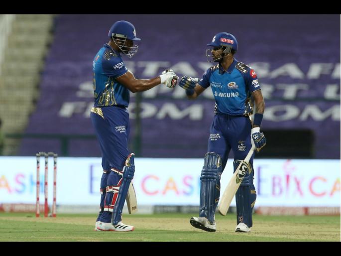 MI vs KXIP Latest News : Did You Watch - Kieron Pollard+ Hardik Pandya Power hitting partnership? Video | MI vs KXIP Latest News : किरॉन पोलार्ड - हार्दिक पांड्या यांची 'Power Hitting' आतषबाजी; 23 चेंडूंत 67 धावा, Video
