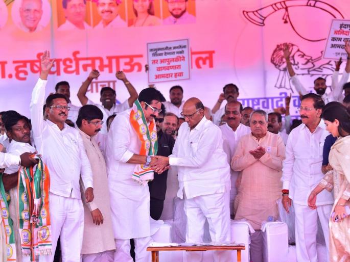 sharad pawar criticized ajit pawar on harshvardhan patil entry into sharad pawar group | बारामतीनंतर इंदापूरमध्येही मलिदा गँग: शरद पवार; हर्षवर्धन पाटील यांचा शरद पवार गटात प्रवेश sharad pawar criticized ajit pawar on harshvardhan patil entry into sharad pawar group | बारामतीनंतर इंदापूरमध्येही मलिदा गँग: शरद पवार; हर्षवर्धन पाटील यांचा शरद पवार गटात प्रवेश