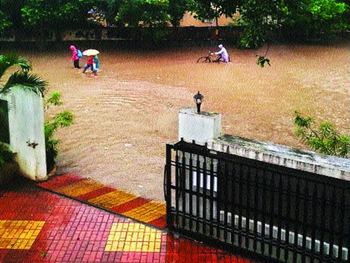 Heavy rains, road traffic slowed down in Palghar district | पालघर जिल्ह्यात मुसळधार पाऊस, रस्ते वाहतूक मंदावली