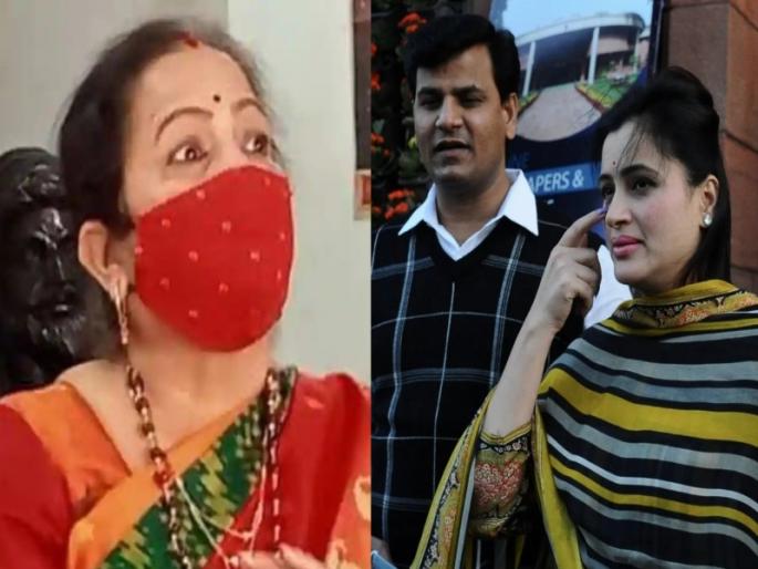 Shiv Sena leader Kishori Pednekar has criticized independent MLA Ravi Rana | राणा दाम्पत्य मुंबईत येणार; आम्ही मातोश्रीसमोर छातीचा कोट करून उभे राहणार- किशोरी पेडणेकर Shiv Sena leader Kishori Pednekar has criticized independent MLA Ravi Rana | राणा दाम्पत्य मुंबईत येणार; आम्ही मातोश्रीसमोर छातीचा कोट करून उभे राहणार- किशोरी पेडणेकर