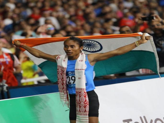 Asian Games 2018: Hima Das won silver medal | Asian Games 2018: हिमा दास व मोहम्मद अनासने जिंकले रौप्यपदक Asian Games 2018: Hima Das won silver medal | Asian Games 2018: हिमा दास व मोहम्मद अनासने जिंकले रौप्यपदक