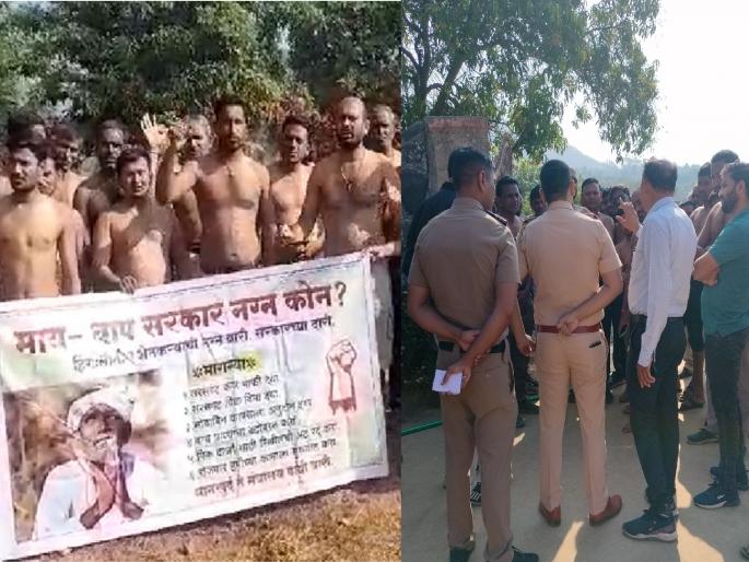 Hingoli Farmers staged a half-naked protest for loan waiver and went to meet the Chief Minister. | कर्जमाफीसाठी अर्धनग्न आंदोलन करत शेतकरी निघाले मुख्यमंत्र्याच्या भेटीला, कर्जतला अडवले Hingoli Farmers staged a half-naked protest for loan waiver and went to meet the Chief Minister. | कर्जमाफीसाठी अर्धनग्न आंदोलन करत शेतकरी निघाले मुख्यमंत्र्याच्या भेटीला, कर्जतला अडवले
