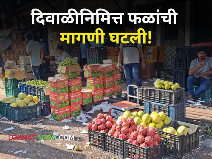 Diwali: Demand for fruits on the occasion of Diwali reduced! Farmers are getting lower rates | Diwali : दिवाळीनिमित्त फळांना मागणी कमी! शेतकऱ्यांना मिळतोय कमी दर Diwali: Demand for fruits on the occasion of Diwali reduced! Farmers are getting lower rates | Diwali : दिवाळीनिमित्त फळांना मागणी कमी! शेतकऱ्यांना मिळतोय कमी दर