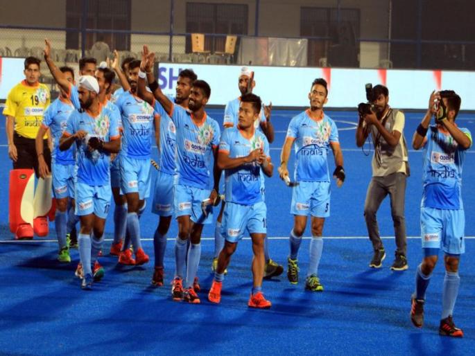 Hockey World Cup 2018 : Indian men's hockey team almost qualify for quarter finals | Hockey World Cup 2018: भारताचा उपांत्यपूर्व फेरीतील प्रवेश पक्का, पण... Hockey World Cup 2018 : Indian men's hockey team almost qualify for quarter finals | Hockey World Cup 2018: भारताचा उपांत्यपूर्व फेरीतील प्रवेश पक्का, पण...