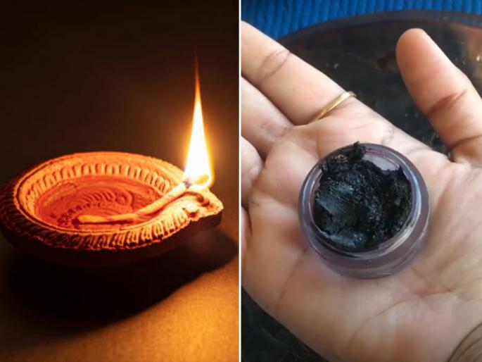 How To Make Natural Kajal From Puja Wick how to make natural kajal at home kajal from puja wick homemade kajal from diya batti kajal from cotton wick | बाप्पाच्या पूजेसाठी वापरलेल्या दिव्यातील वाती फेकू नका! १० मिनिटांत करा पारंपरिक पद्धतीचे घरगुती काजळ...