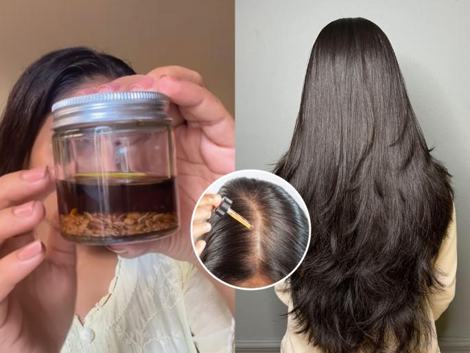 Homemade Hair Oil Recipe Natural oil to stop hair loss best homemade hair oil for hair growth Hairfall control oil | 'काले घने रेशमी बालों का राज', एक लोखंडी तवा! तव्यावरच्या तेलाची जादू, केसगळती कायमची गायब...