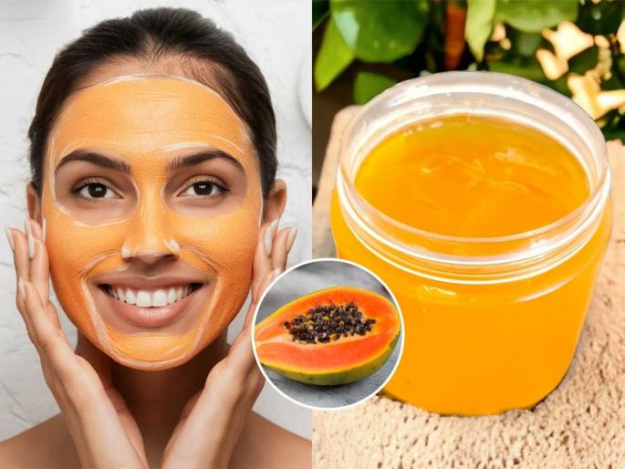 Homemade Papaya Jel Face Mask For Winter Dry Skin winter special papaya face pack homemade papaya gel mask | हिवाळ्यात त्वचा काळवंडणार नाही! पार्लरसारखा ग्लो हवाय? पपई जेल मास्कने १० मिनिटांत होईल चमकदार त्वचा...