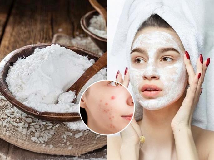 rice flour face pack for pimples homemade rice flour face pack rice flour for glowing skin | चेहऱ्यावर पिंपल्सचे काळे डाग? चमचाभर तांदूळ पिठात २ पदार्थ कालवून लावा - डाग होतील गायब, येईल ग्लो...