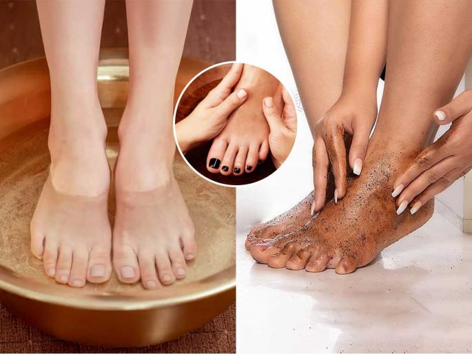 how to do pedicure at home, 3 steps pedicure at home, pedicure for dry and tanned feet  | थंडीमुळे पाय कोरडे पडून काळवंडले? घरच्याघरीच १५ मिनिटांत पेडिक्युअर करा- पाय होतील स्वच्छ, कोमल