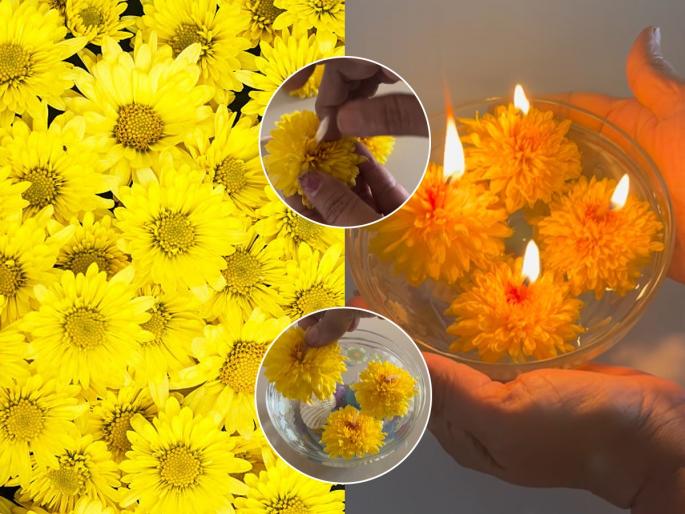 How to make diya from used flowers for diwali eco friendly diya ideas how to reuse flowers after diwali best out of waste diwali decorationn | हार, तोरणांतील वापरलेल्या फुलांचे करा दिवे! देखणी होईल दिवाळीची सजावट - महागड्या पणत्या, तेलाची गरजच नाही...