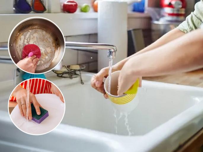 how to wash utensils without getting wet tips to avoid clothes getting wet while washing dishes how to keep hands and clothes dry while cleaning utensils best way to wash dishes without splashing water | भांडी घासताना कपडे होतात ओलेचिंब? ६ ट्रिक्स - कपडे न भिजता - भांडी चकाचक करा झटपट...