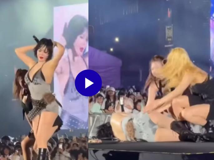 HyunA shocking collapse on stage at the Waterbomb Macau music festival video viral | एका महिन्यात १० किलो वजन कमी करणं भोवलं! स्टेजवर परफॉर्म करताना गायिका बेशुद्ध, व्हिडीओ व्हायरल