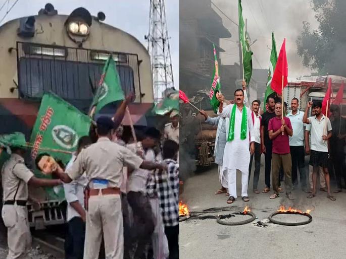 India Alliance massive jam even before Bharat Bandh; Roads blocked, trains blocked in Bihar against Election Commission | भारत बंद होण्याआधीच इंडिया आघाडीचा चक्का जाम; बिहारमध्ये निवडणूक आयोगाविरोधात रस्ते बंद, रेल्वे रोखल्या India Alliance massive jam even before Bharat Bandh; Roads blocked, trains blocked in Bihar against Election Commission | भारत बंद होण्याआधीच इंडिया आघाडीचा चक्का जाम; बिहारमध्ये निवडणूक आयोगाविरोधात रस्ते बंद, रेल्वे रोखल्या
