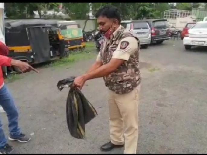 Traffic jams due to 'smugglers' on busy roads; Homeguard saves injured snake | वर्दळीच्या रस्त्यावर 'तस्कर'मुळे वाहतूक कोंडी; होमगार्डमुळे जखमी सापाला जीवदान Traffic jams due to 'smugglers' on busy roads; Homeguard saves injured snake | वर्दळीच्या रस्त्यावर 'तस्कर'मुळे वाहतूक कोंडी; होमगार्डमुळे जखमी सापाला जीवदान