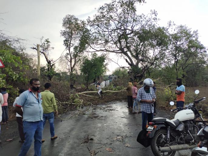 Houses, trees fall in Medashi area due to storm, hail | वादळवारा, गारपिटीमुळे मेडशी परिसरात घरे, झाडांची पडझड Houses, trees fall in Medashi area due to storm, hail | वादळवारा, गारपिटीमुळे मेडशी परिसरात घरे, झाडांची पडझड