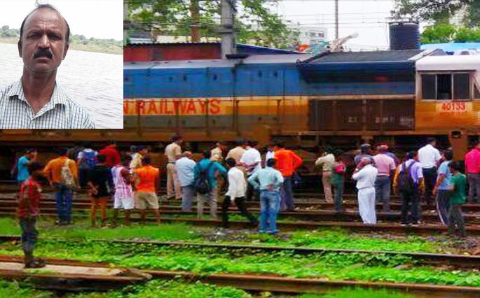 Death toll from a train falls on Solapur station | धक्कादायक; रेल्वेखाली पडून कर्मचाºयांचा मृत्यू, सोलापूर स्थानकावरील घटना Death toll from a train falls on Solapur station | धक्कादायक; रेल्वेखाली पडून कर्मचाºयांचा मृत्यू, सोलापूर स्थानकावरील घटना