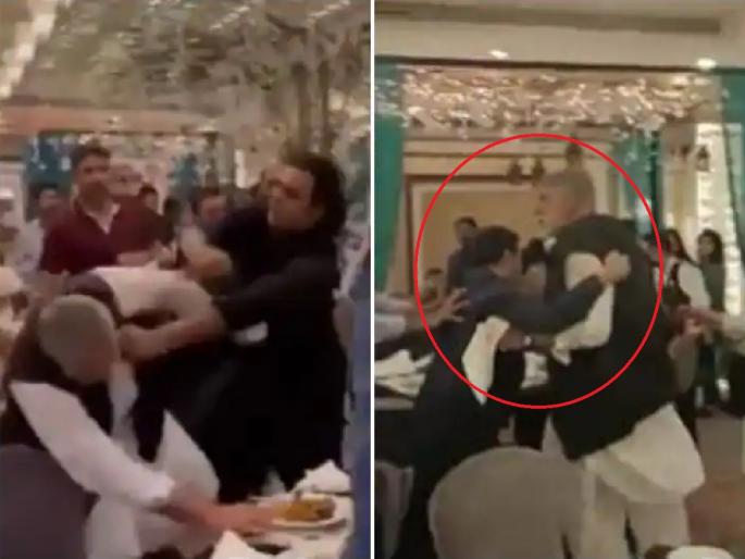 Pakistan: Imran khan and shahbaz sharif supporters clash at Iftar party, video of clash goes viral | Pakistan: इफ्तार पार्टीत आजी-माजी पंतप्रधानांचे समर्थक भिडले, हाणामारीचा व्हिडिओ व्हायरल