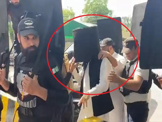 Ex Pakistan PM Imran Khan wearing full face protection guard in public places, VIDEO viral on social media | काय अवस्था झाली..! तोंड झाकून फिरताहेत इम्रान खान; VIDEO सोशल मीडियावर व्हायरल