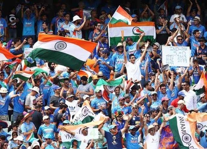India versus Pakistan: in India-Pakistan match 'Ganapati Bappa Mourya' replied by indians.. Watch video | India vs Pakistan : भारत-पाकिस्तान सामन्यात झाला 'गणपती बाप्पाचा मोरया'चा गजर... पाहा व्हिडीओ