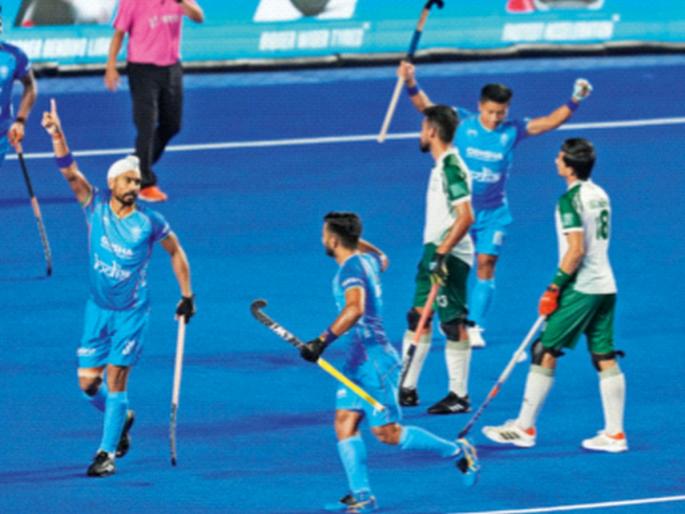 India blasted Pakistan; Asian Champions Trophy Hockey; Made it to the semi-finals with the top spot | भारताने उडवला पाकचा धुव्वा; आशियाई चॅम्पियन्स ट्रॉफी हॉकी; अव्वल स्थानासह केला उपांत्य फेरीत प्रवेश India blasted Pakistan; Asian Champions Trophy Hockey; Made it to the semi-finals with the top spot | भारताने उडवला पाकचा धुव्वा; आशियाई चॅम्पियन्स ट्रॉफी हॉकी; अव्वल स्थानासह केला उपांत्य फेरीत प्रवेश