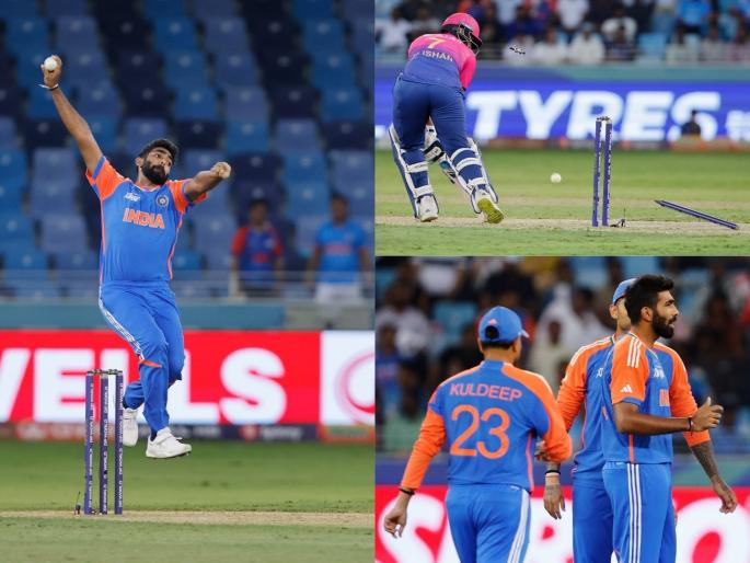 IND vs UAE Jasprit Bumrah Rattles UAE Star's Off-Stump For Cold Revenge Overs Inside Powerplay While Bowling First In T20s Was 2016 Asia Cup 2025 | Asia Cup 2025 : बुमराहच्या परफेक्ट यॉर्करशिवाय ही गोष्ट ठरली लक्षवेधी; कारण ६ वर्षांनी असं घडलं