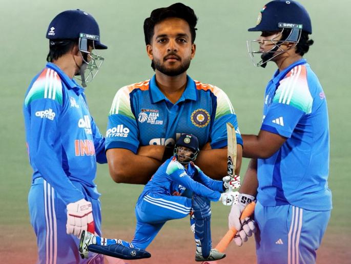 India A vs Oman Asia Cup Rising Stars 2025 Harsh Dubey Hits 50 As India A Beat Oman To Enter Semi Finals | Asia Cup Rising Stars 2025 : विदर्भकराची मॅच विनिंग फिफ्टी! भारतीय संघाची सेमीफायनलमध्ये एन्ट्री