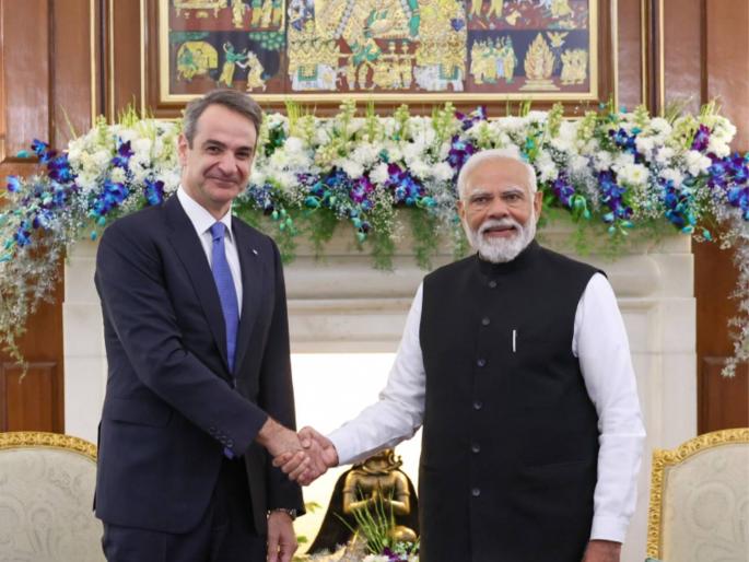 New chapter of India Greece friendship Special welcome of PM Kyriakos Mitsotakis by PM Modi MOU signed on important issues | भारत-ग्रीस मैत्रीचा नवा अध्याय! पंतप्रधान मोदींकडून खास स्वागत; महत्त्वाच्या विषयांवर झाले करार New chapter of India Greece friendship Special welcome of PM Kyriakos Mitsotakis by PM Modi MOU signed on important issues | भारत-ग्रीस मैत्रीचा नवा अध्याय! पंतप्रधान मोदींकडून खास स्वागत; महत्त्वाच्या विषयांवर झाले करार