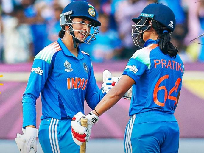 India vs Australia Live Score ICC Women's World Cup 2025 Smriti Mandhana And Pratika Rawal Fifties Power India To 330 | IND vs AUS : स्मृती-प्रतीकाची तुफान फटकेबाजी; टीम इंडियाने ऑस्ट्रेलियासमोर उभारली विक्रमी धावसंख्या