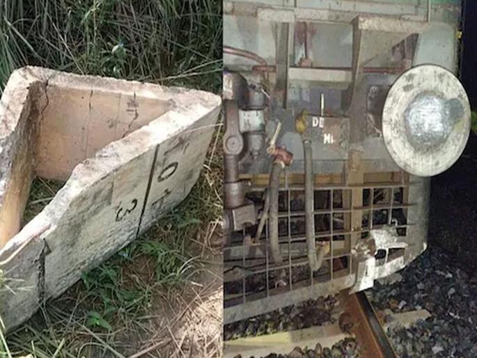 An attempt to cause an accident to a train in Ajmer after Kanpur, a block of cement was found on the tracks | कानपूरपाठोपाठ अजमेरमध्ये ट्रेनला अपघात घडवण्याचा प्रयत्न, रुळांवर सापडला सिमेंटचा ब्लॉक