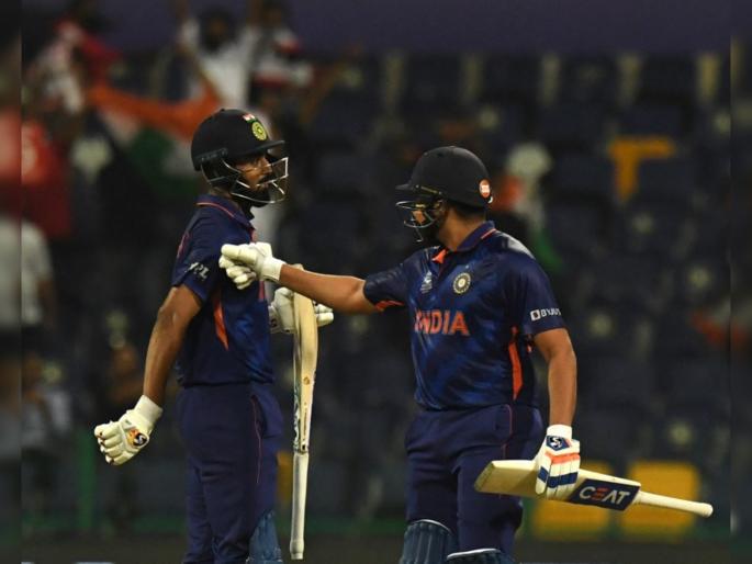 ICC T20 World Cup 2021 Ind vs Afg Live updates : India opens their account with a magnificent win over Afghanistan. India won by 66 runs  | T20 World Cup 2021 Ind vs Afg Live Score: भारतीय संघाचा पहिला विजय; अफगाणिस्तानचा दारूण पराभव, पण झालाय उशीर