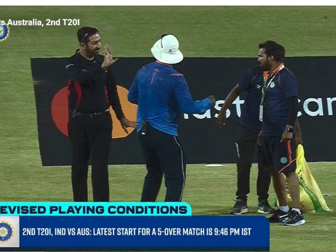 IND vs AUS T20 2022 Live Match :  Update: Match to start at 9:30 pm. Toss at 9:15 pm. 8 overs a side match. 2 overs powerplay.  | IND vs AUS T20 2022 Live : ९.३० वाजता मॅच सुरू होणार, पाहा किती षटकांचा सामना होणार; फक्त २ षटकं पॉवर प्लेची असणार
