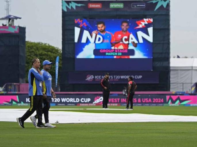 icc T20 World Cup 2024 live T20 int cricket match ind vs Canada scorecard online - INDIA vs CANADA ABANDONED DUE TO WET OUT-FIELD, check team india super 8 schedule | भारत-कॅनडा सामन्याचा निकाल लागला! जाणून घ्या टीम इंडियाचं Super 8 वेळापत्रक
