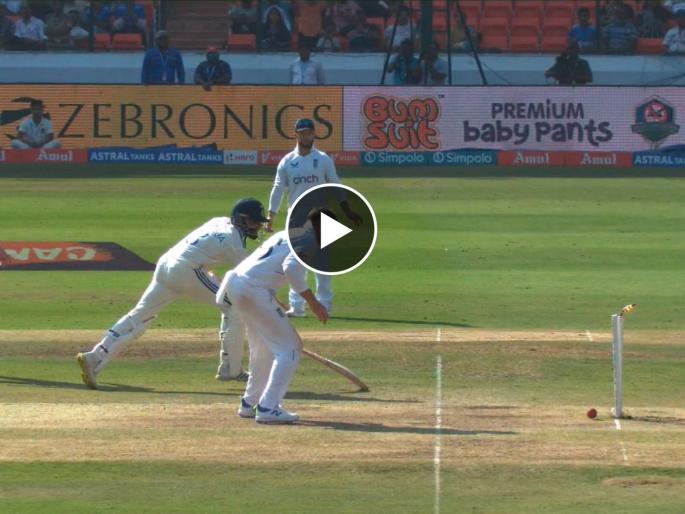 ind vs Eng 1st test match Rajiv Gandhi international Stadium live score board - Ravindra Jadeja getting run out,  India 119/6 and they needed 112 runs; Ben stokes brillient fielding, Video  | भारताच्या ७ विकेट्स; बेन स्टोक्सचा डायरेक्ट थ्रो अन् रवींद्र जडेजाचा करेक्ट कार्यक्रम, Video