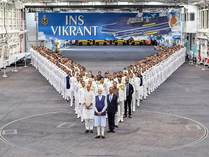 Indian skill and talent has been shown to the world, PM Modi's statement while launching 'INS Vikrant' | भारतीय कौशल्य व प्रतिभेचे जगाला घडले दर्शन, ‘INSविक्रांत’चे जलावतरण करताना पंतप्रधान मोदींचं विधान Indian skill and talent has been shown to the world, PM Modi's statement while launching 'INS Vikrant' | भारतीय कौशल्य व प्रतिभेचे जगाला घडले दर्शन, ‘INSविक्रांत’चे जलावतरण करताना पंतप्रधान मोदींचं विधान