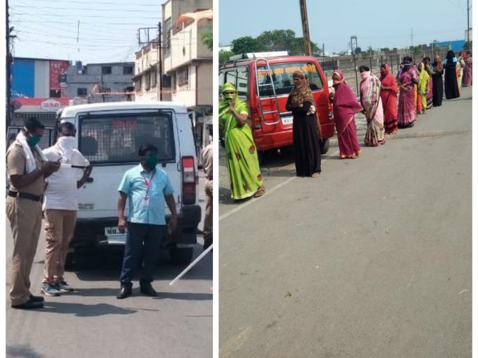 Corona In Latur: Citizens on the Road to Free Vegetables! The police dispersed the mob | CoronaVirus : लातुरात मोफत भाजीपाल्यासाठी नागरिक रस्त्यांवर ! पोलिसांनी पांगवला जमाव Corona In Latur: Citizens on the Road to Free Vegetables! The police dispersed the mob | CoronaVirus : लातुरात मोफत भाजीपाल्यासाठी नागरिक रस्त्यांवर ! पोलिसांनी पांगवला जमाव