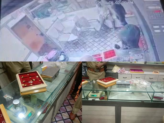 A jewellery shop was robbed at gunpoint in Mondya at Palam, jewels worth 20 lakhs looted | भर मोंढ्यात बंदुकीच्या धाकावर सराफाचे दुकान लुटले, २० लाखांचे दागिने लंपास A jewellery shop was robbed at gunpoint in Mondya at Palam, jewels worth 20 lakhs looted | भर मोंढ्यात बंदुकीच्या धाकावर सराफाचे दुकान लुटले, २० लाखांचे दागिने लंपास