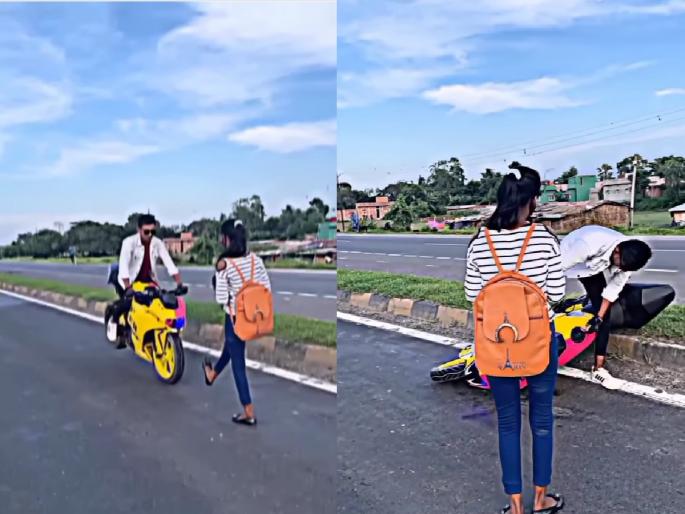 viral news video of girl doing stunts on moving scorpio in noida goes viral | प्रेयसीसमोर करत होता स्टंट, पण भावाला नशिबाने धोका दिला, व्हिडिओ पाहून तुम्हालाही हसू आवरणार नाही viral news video of girl doing stunts on moving scorpio in noida goes viral | प्रेयसीसमोर करत होता स्टंट, पण भावाला नशिबाने धोका दिला, व्हिडिओ पाहून तुम्हालाही हसू आवरणार नाही