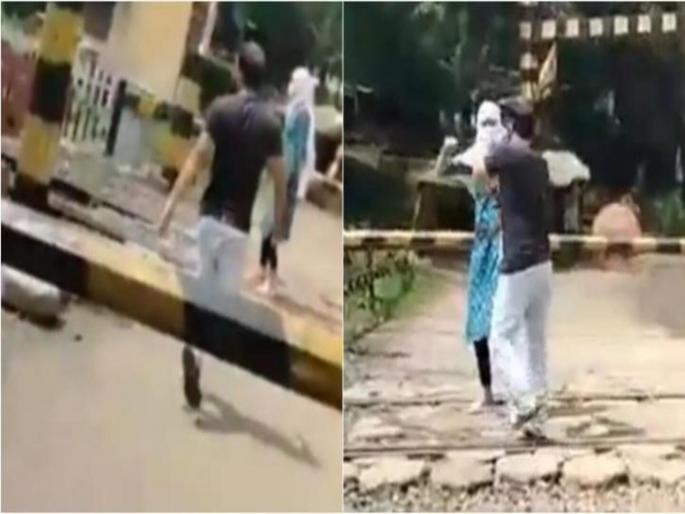 MP woman tries committing suicide on railway crossing autorickshaw driver saves life | VIDEO : नोकरी मिळत नसल्याने रेल्वे समोर उडी घेणार होती तरूणी, रिक्षा चालकाने वेळीच वाचवला जीव MP woman tries committing suicide on railway crossing autorickshaw driver saves life | VIDEO : नोकरी मिळत नसल्याने रेल्वे समोर उडी घेणार होती तरूणी, रिक्षा चालकाने वेळीच वाचवला जीव