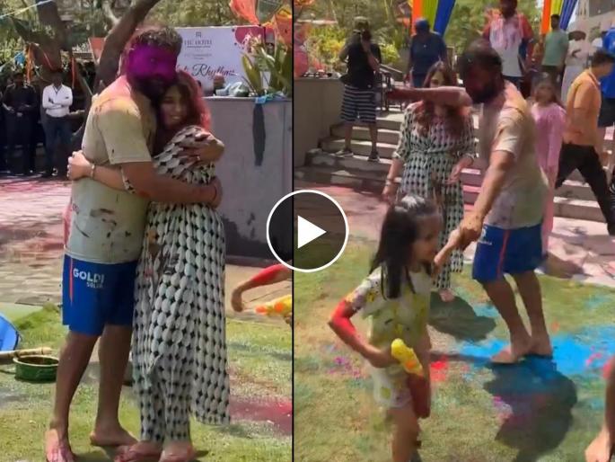 IPL 2024 Rohit Sharma enjoyed playing Holi with wife Ritika Sajdeh and daughter | लाडक्या 'लेकी'साठी 'बापमाणूस' थिरकला! रोहित रंगात न्हाऊन निघाला, व्हिडीओनं जिंकलं मन