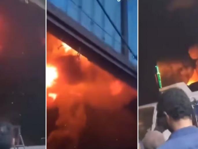 Israeli Navy launches major attack on Yemen, smoke starts coming out of building in an instant; Watch video | इस्रायली नौदलाचा येमेनवर मोठा हल्ला, क्षणार्धात इमारतीतून येऊ लागले धुराचे लोट; पाहा व्हिडीओ