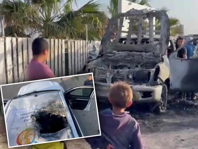 israel air strike attack in Gaza six aid workers including woman from Indian origin got killed | इस्रायलकडून पुन्हा गाझापट्टीत हवाई हल्ला, भारतीय वंशाच्या महिलेचा मृत्यू; एकूण सात जण ठार israel air strike attack in Gaza six aid workers including woman from Indian origin got killed | इस्रायलकडून पुन्हा गाझापट्टीत हवाई हल्ला, भारतीय वंशाच्या महिलेचा मृत्यू; एकूण सात जण ठार