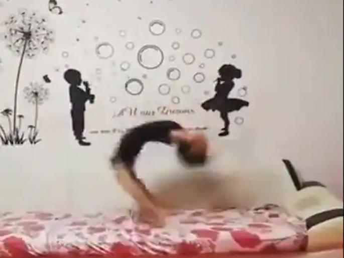 Viral Video : little girl backflip video like wheel viral on social media | कमाल! पंख्यापेक्षा अधिक वेगानं गोलगोल फिरत राहिली चिमुरडी, Backflip Video तुम्हीही जाल चक्रावून Viral Video : little girl backflip video like wheel viral on social media | कमाल! पंख्यापेक्षा अधिक वेगानं गोलगोल फिरत राहिली चिमुरडी, Backflip Video तुम्हीही जाल चक्रावून