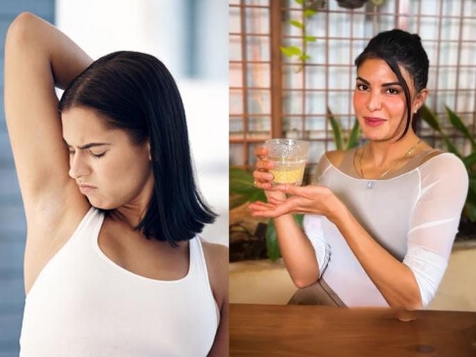 Jacqueline fernandez odour control drink natural body odour remedy drink to reduce body odour | करोडोंची मालकीण तरी घामाची दुर्गंधी येऊ नये म्हणून जॅकलिन फर्नांडिस पिते ड्रिंक - डिओ, परफ्युमला म्हणते नाही...
