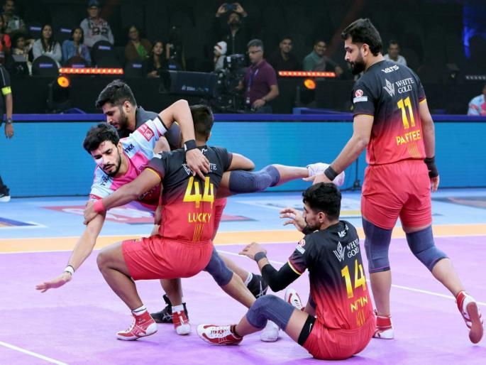 Jaipur beats Bangalore 36-26 in Pro Kabaddi League 2024 | Pro Kabaddi League 2024: प्रो कबड्डी लीग स्पर्धेत जयपूरचा बंगळुरूवर ३६-२६ ने शानदार विजय Jaipur beats Bangalore 36-26 in Pro Kabaddi League 2024 | Pro Kabaddi League 2024: प्रो कबड्डी लीग स्पर्धेत जयपूरचा बंगळुरूवर ३६-२६ ने शानदार विजय