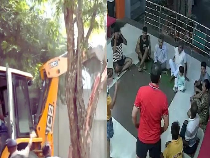 knife attack at RSS event in Jaipur, 10 injured; Bulldozer action on accused's house | RSS च्या कार्यक्रमात बाप-लेकाचा चाकू हल्ला, 10 जण जखमी; आरोपीच्या घरावर बुलडोझर... knife attack at RSS event in Jaipur, 10 injured; Bulldozer action on accused's house | RSS च्या कार्यक्रमात बाप-लेकाचा चाकू हल्ला, 10 जण जखमी; आरोपीच्या घरावर बुलडोझर...